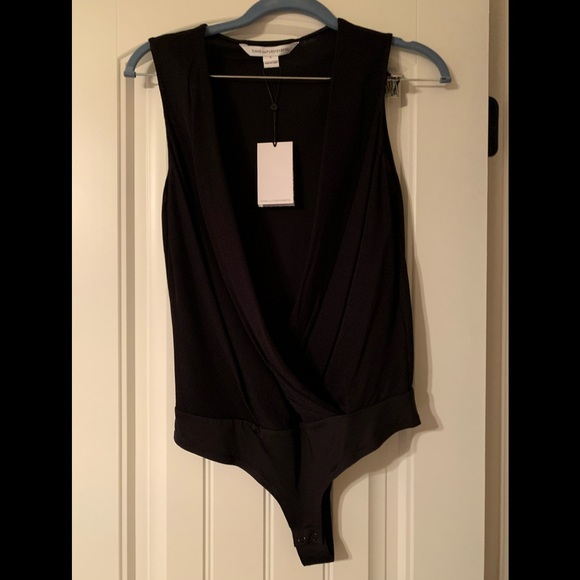 Diane Von Furstenberg dvf LaLa Black Bodysuit NWT - Picture 3 of 5